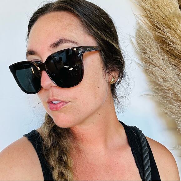 NEW Oversized Square Black Shiny Lens Tortoiseshell Plastic Sunglasses Sunnies main image 6
